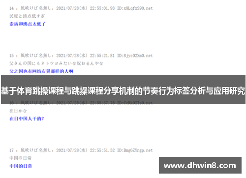 基于体育跳操课程与跳操课程分享机制的节奏行为标签分析与应用研究